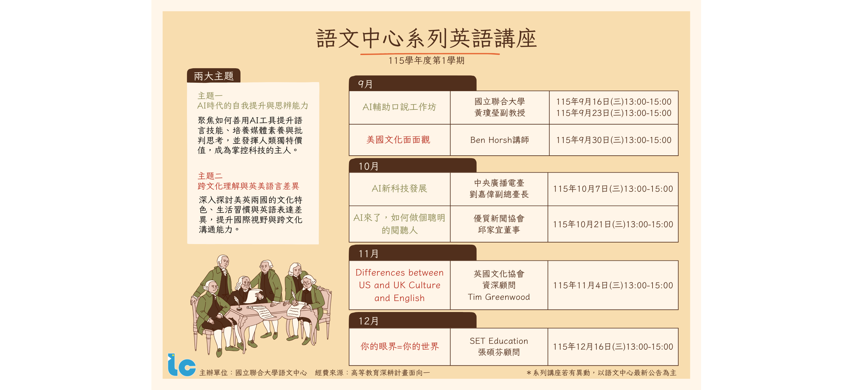 語文中心115-1學期系列講座